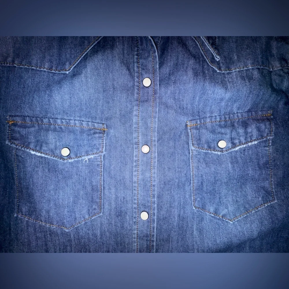 Stetson Women’s Blue Denim Button-Down Blouse | Size L | NWT